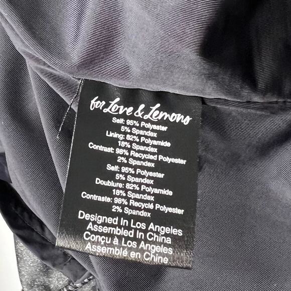 For Love & Lemons Black Velvet Red Floral Yara Mini Dress Size Small - Picture 6 of 7